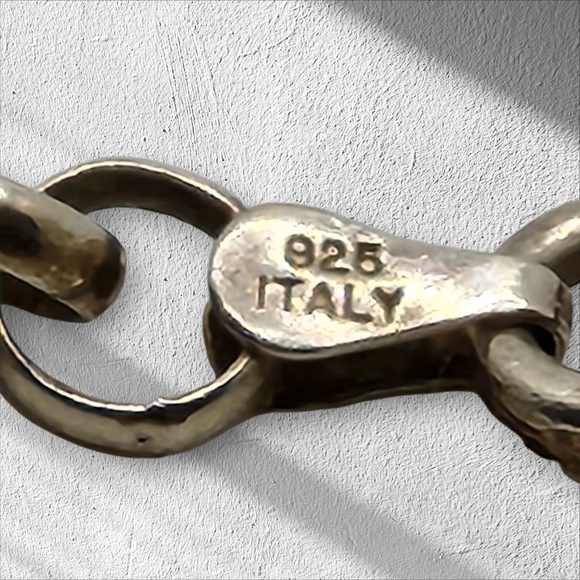 ATG Womens 925 Sterling Silver Chain Link Bracelet Made In Italy - Picture 4 of 4